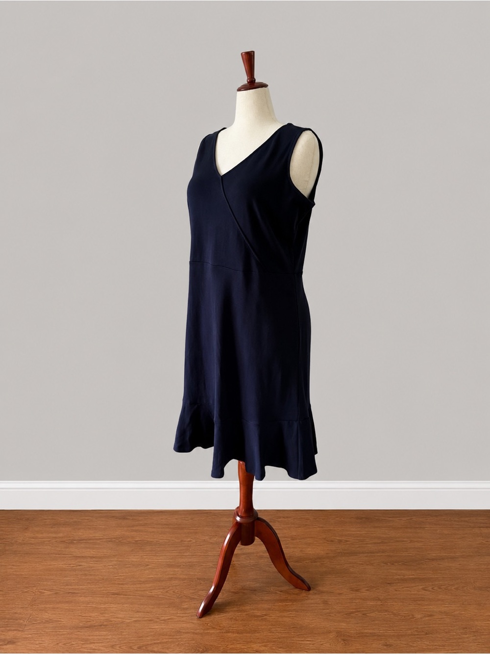 Talbots Navy Sleeveless V-Neck Knit Dress